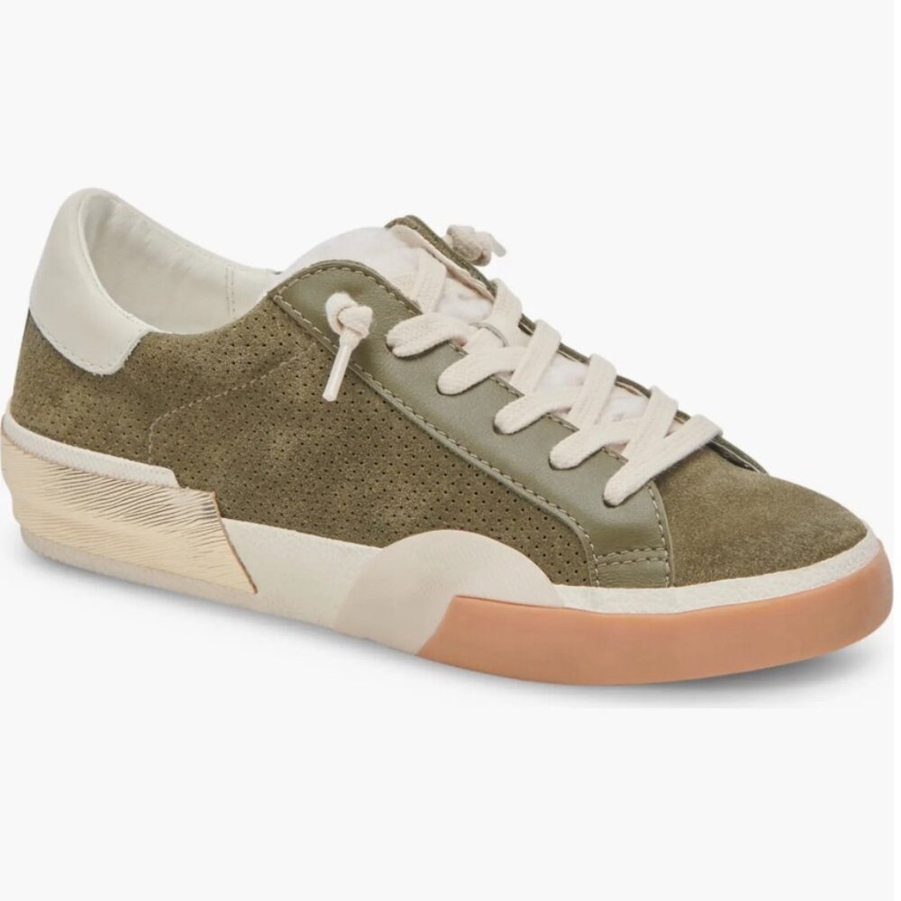Dolce Vita Zina Plush Sneaker in Moss Preforated Suede size 9.5 (NWT)